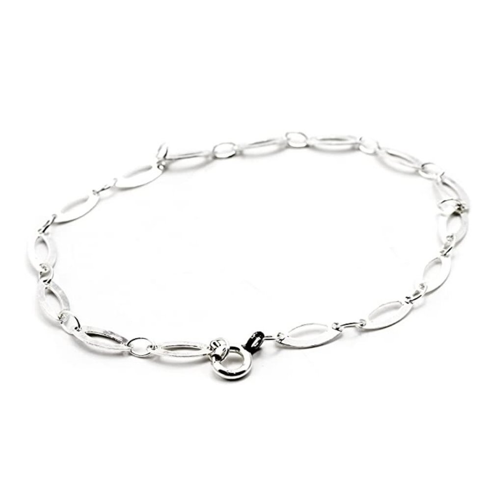 Cousin 29494182 Plated Flat Oval Link Bracelet, 7", Sterling Silver